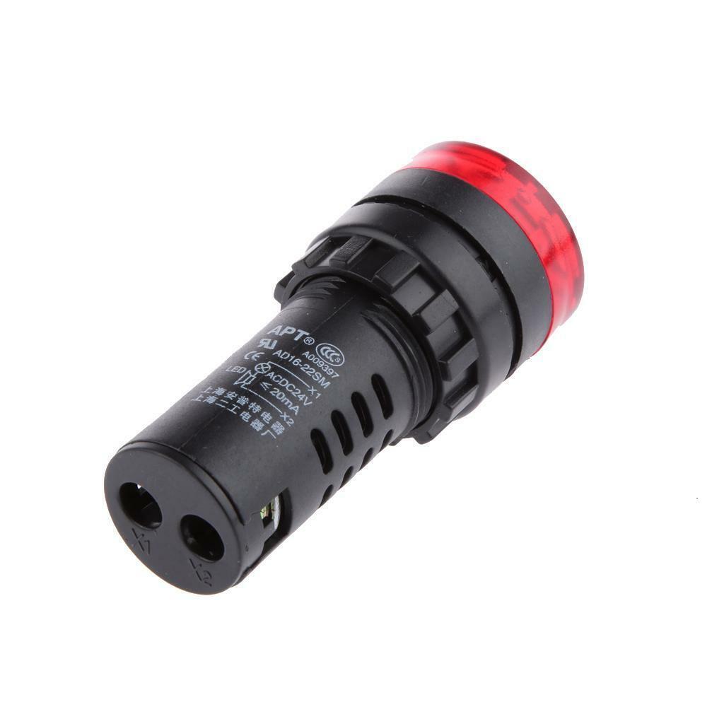 DC 24V 22mm LED Flash Light Indicator Lamp with    - Red