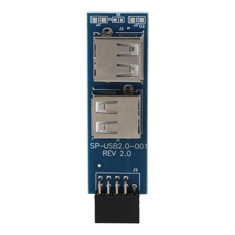 PC Internal Motherboard 9pin to 2-Port Connector for Dongle Wireless Mouse Recei