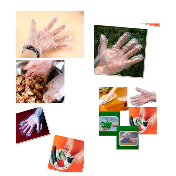 100 Disposable PE Garden Home Restaurant BBQ Plastic Multifuction Gloves