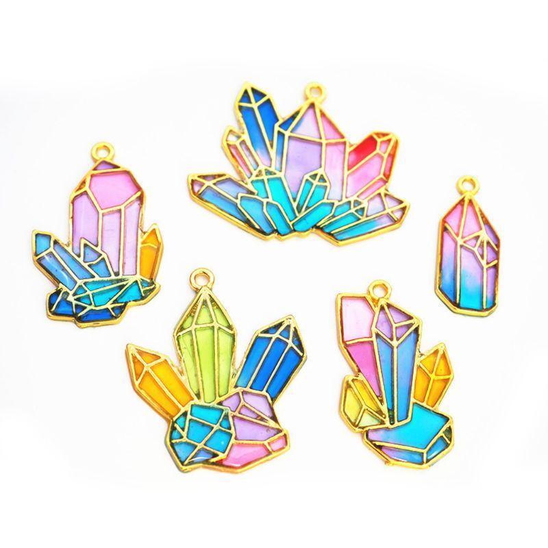 5pcs Open Bezel Setting Cluster Crystal Stone Metal Frame for DIY Jewelry Making