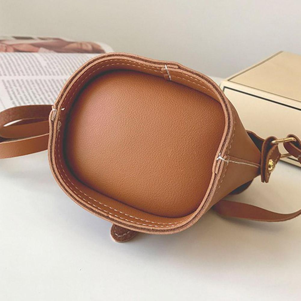 Children Kids Handbags PU Girls Shoulder Messenger Bucket Purses/Brown