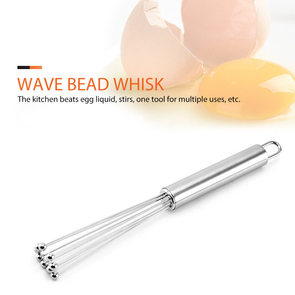 Stainless Steel Bead Ball Whisk Household Blender Hand Held Egg Beater Tool