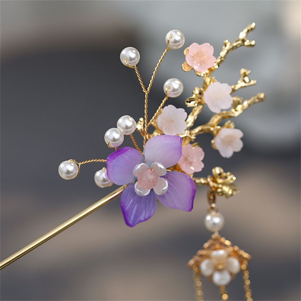 Jewelry Headwear Hanfu Women Dish hairpin Ebony Tassel Hairpins Long Tassel