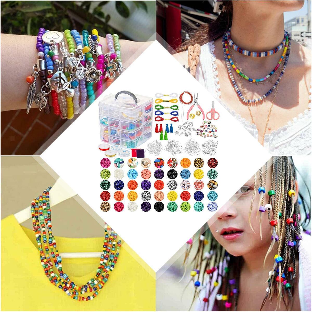 Jewelry Making Supplies Kit DIY Bracelets Beading for Earrings Making Tools