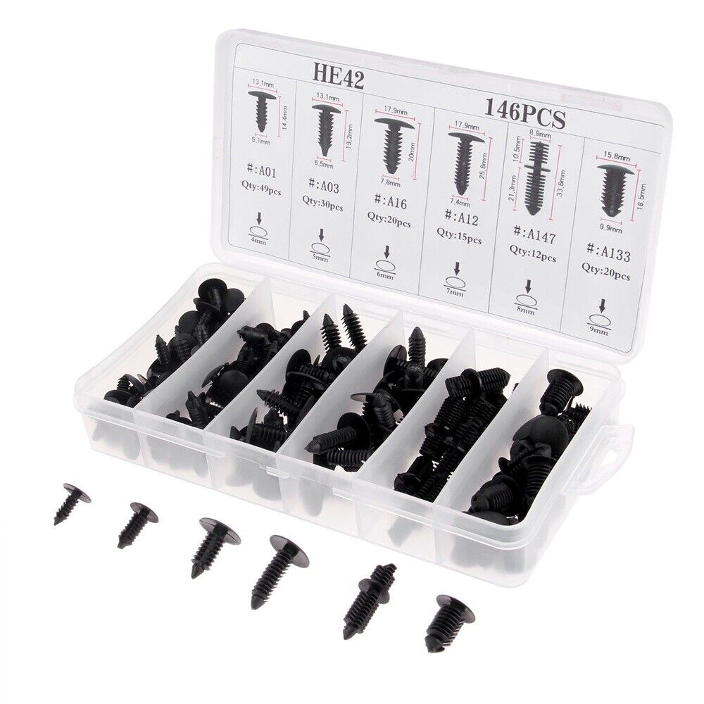 146X  Universal Ceiling Fixed Clamp Rivet Trunk Fastener Clip with Box  Mixed