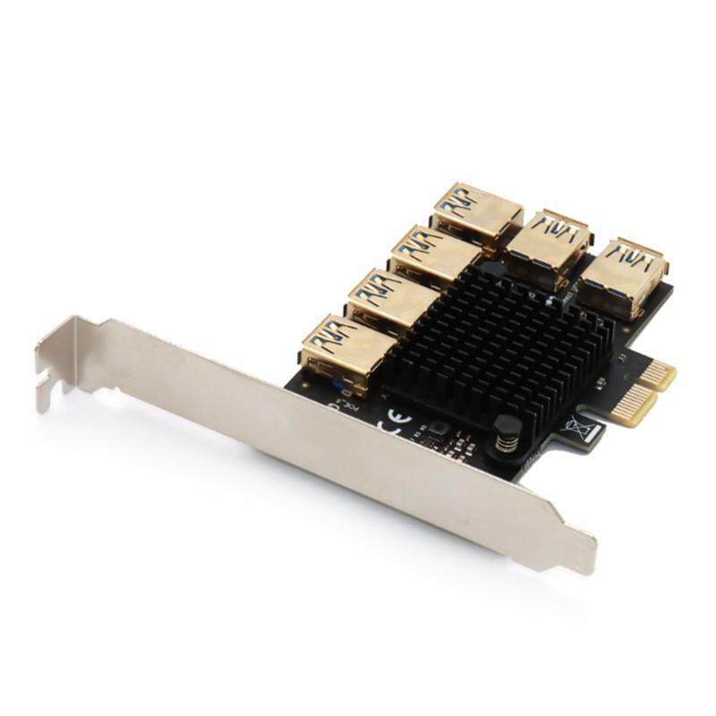 6 Ports PCI Express Multiplier Riser Card 1X to 16X USB 3.0 1 to 6 Adapter Card