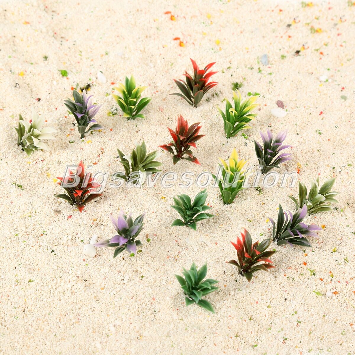 100pc Plastic Flowering Plants Landscape Railway Layout Scene 4cm Scale 1:100 HQ
