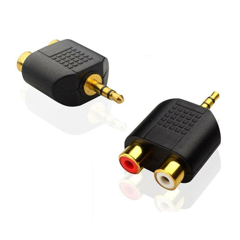 3.5mm Audio Stereo Jack Male To 2 RCA Female Audio Jack Dual Channel Connector