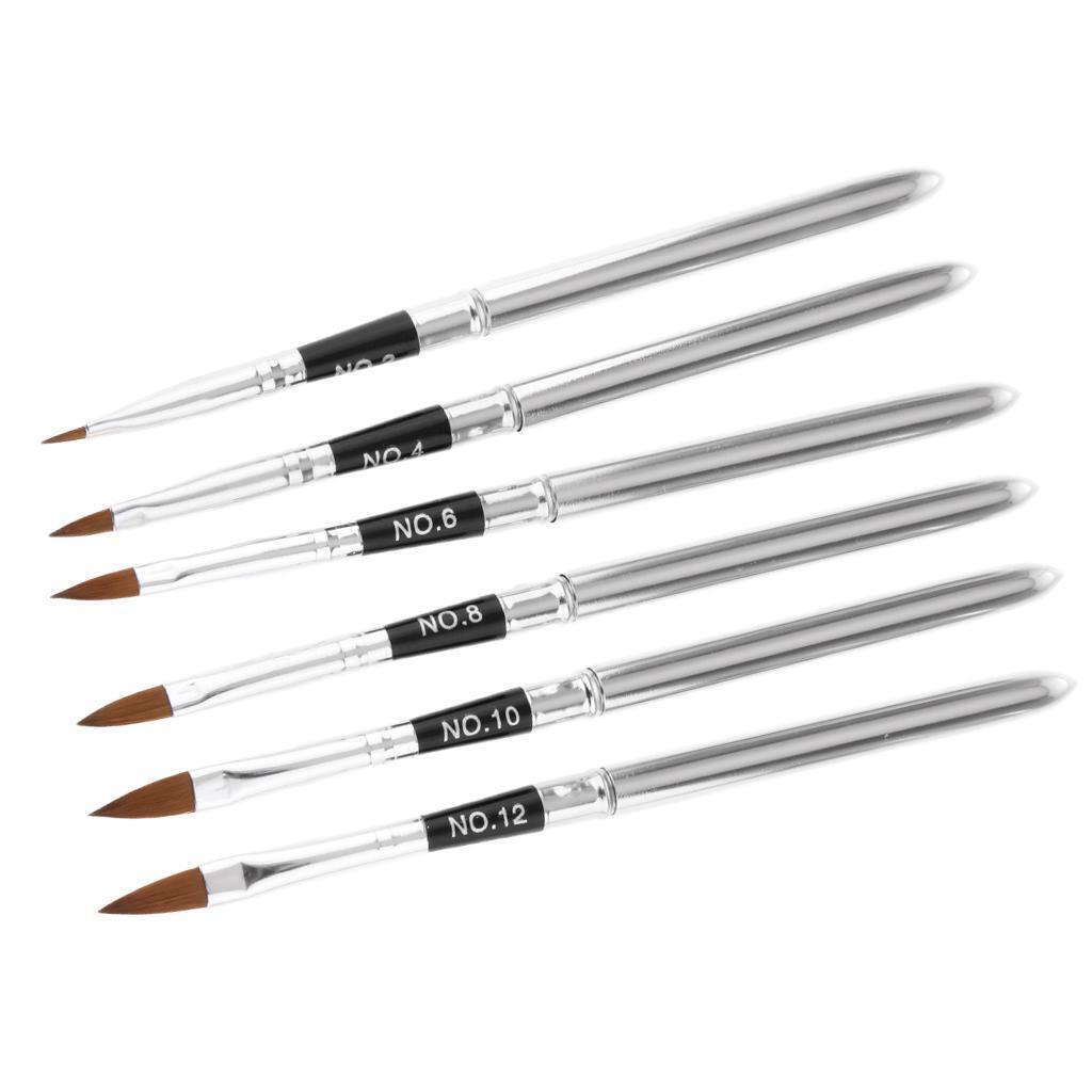 6pcs Mermaid Tail Stick UV Gel Polish Nails Art Drawing Painting Pen Brushes