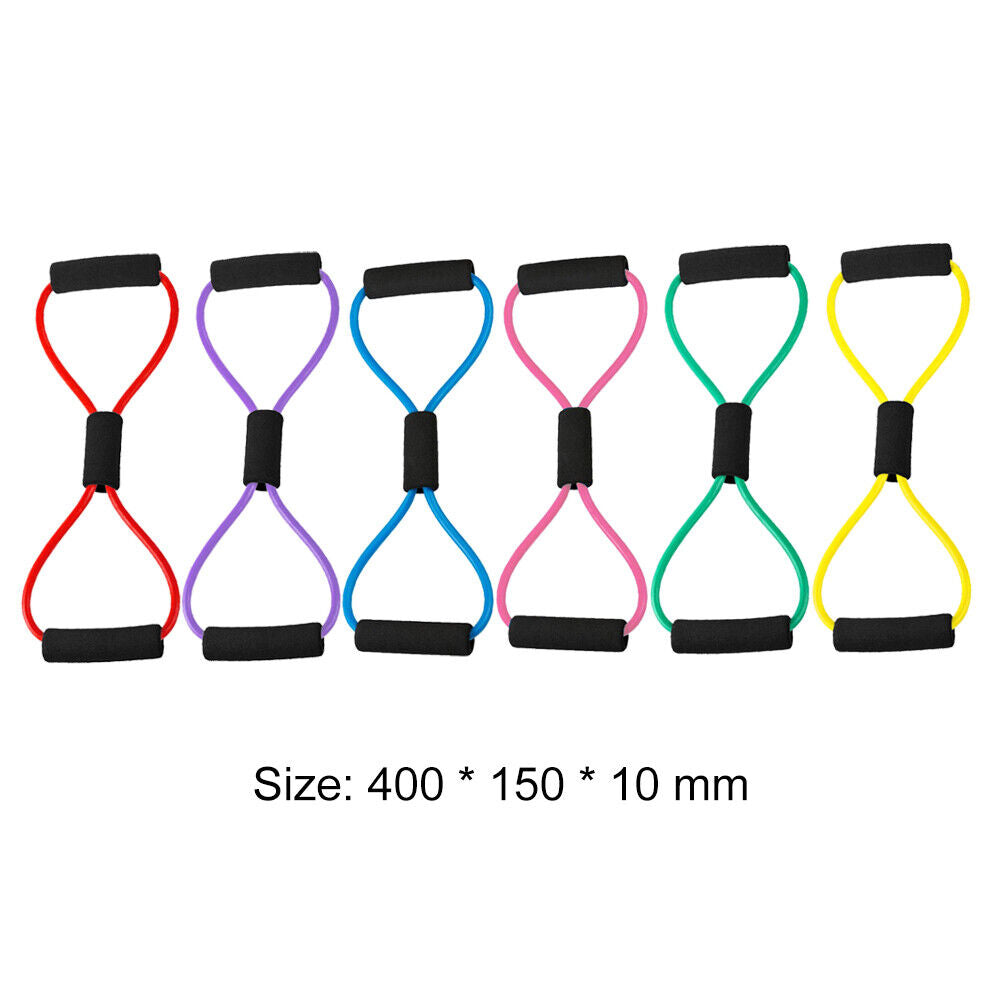 8 Word Rubber Yoga Fitness Chest Expander Rope Workout Equipment (Red)