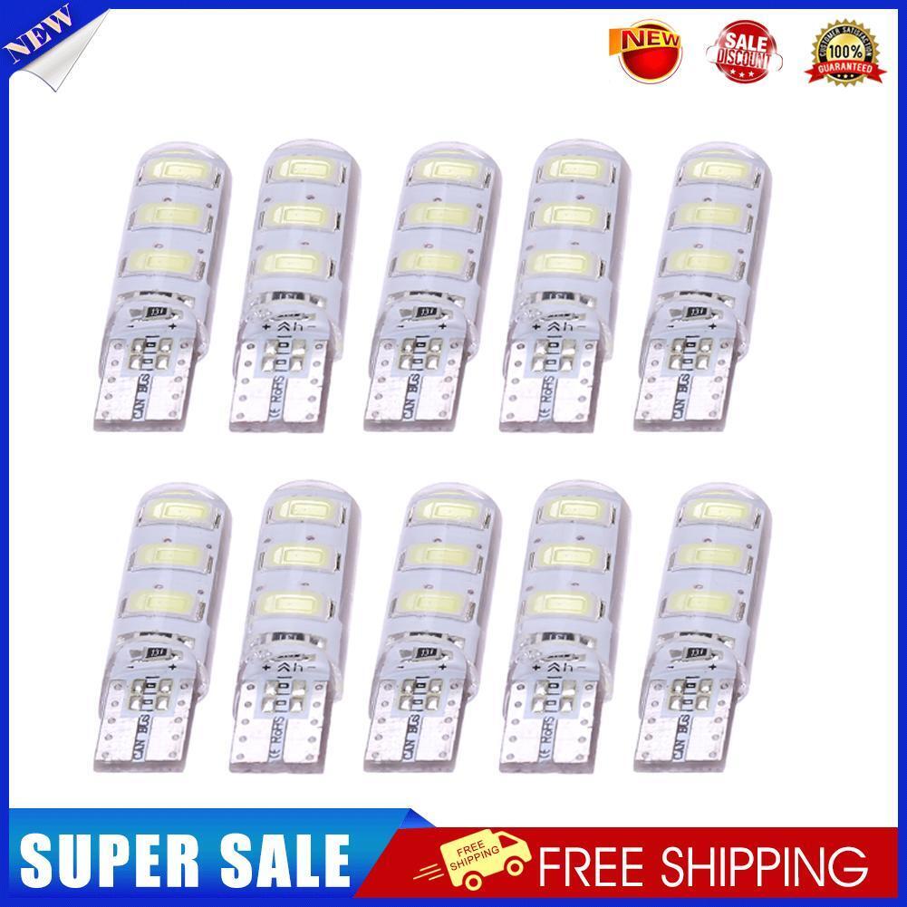 10pcs T10 5630 W5W Silica Gel 6MSD LED Car Interior Light Reading Bulbs