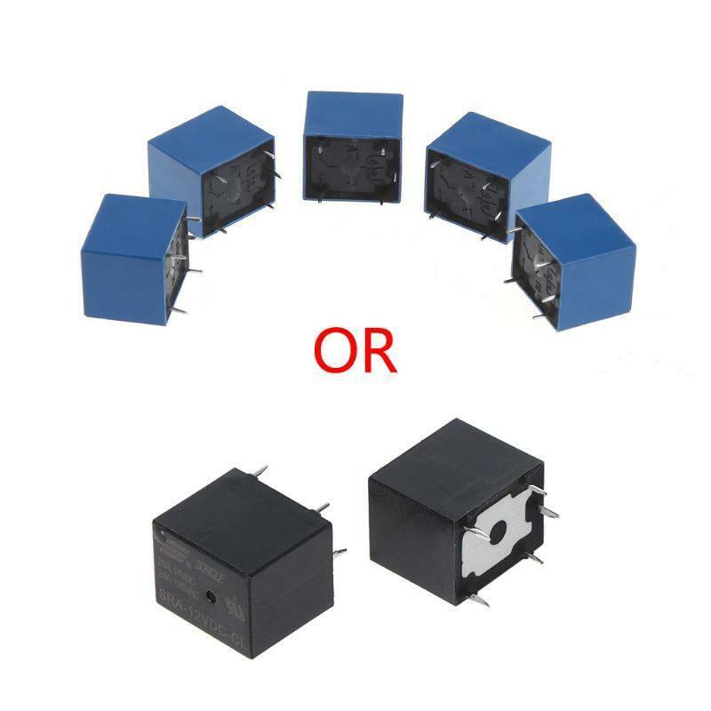 5Pcs Durable DC 12V Coil 10A 5 Pins Power Relay PCB Type SPDT For SRA-12VDC-CL