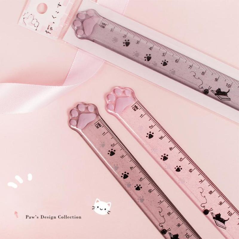 Cartoon Clear Ruler 15cm Acrylic Straight Ruler Portable Clear Mathematics Ruler
