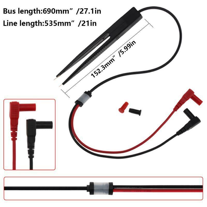SMD Inductor Test Meter Clip Probe Tweezers For Resistor Multimeter Capacitor