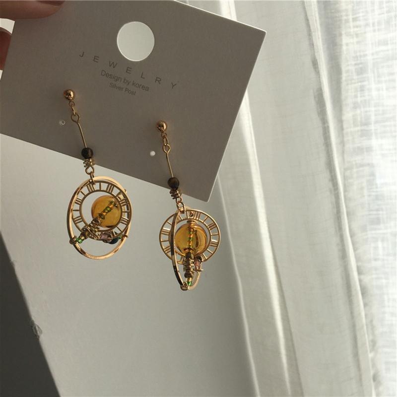 Fashionable Unique  Glass Ball Planet  Earrings Set for Girls Women Gift