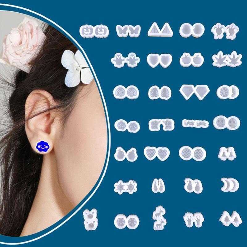 Silicone Crystal Epoxy Star Earrings Mold for Girls Fine Material Made Kit