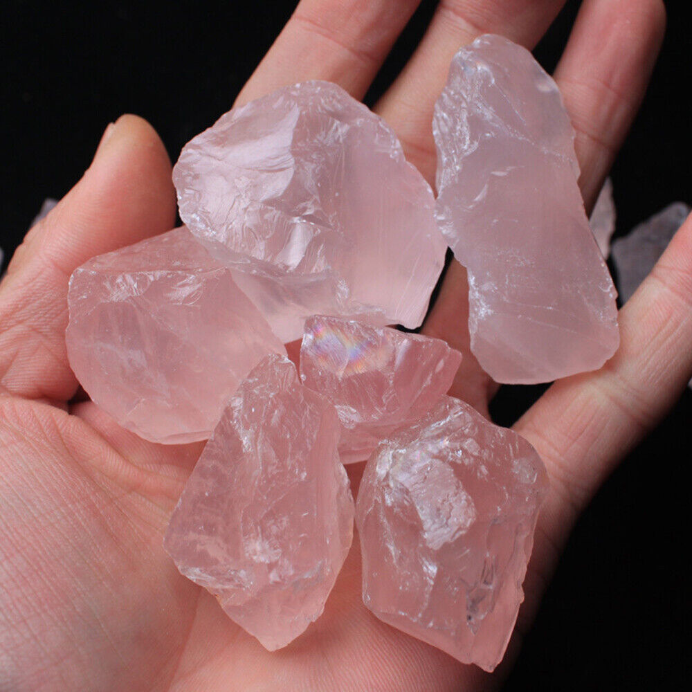 Decoration Healing Stones Pink Crystal Minerals Specimen Natural Rose Quartz