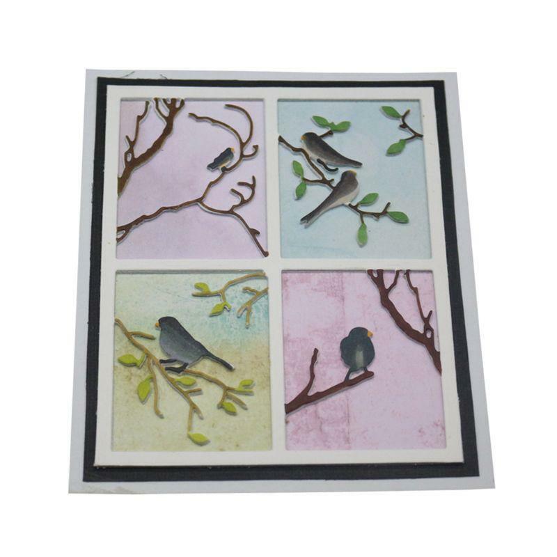 Birds on Branch Metal Cutting Dies Stencil Scrapbooking DIY Album Stamp Paper