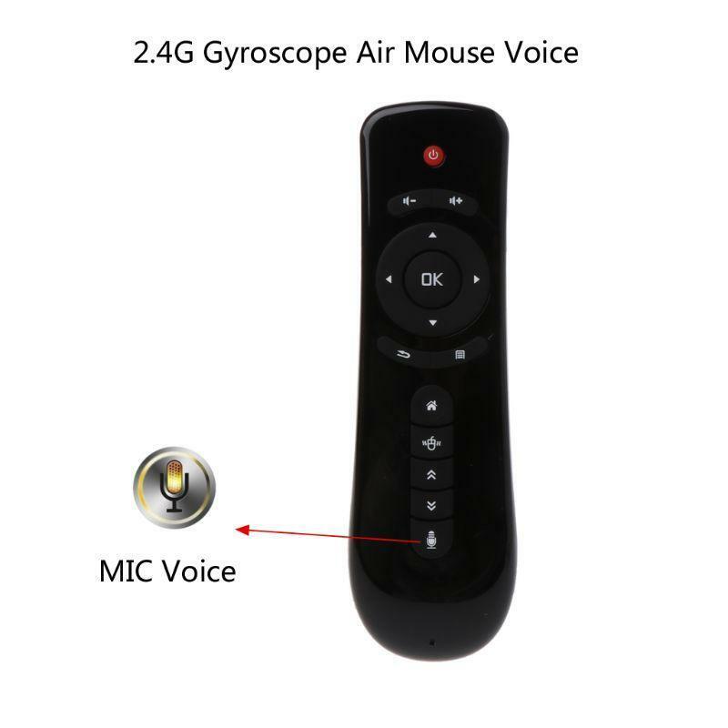 2.4GHz Fly Air Mouse T2 Remote Control Wireless With Microphone Mic Voice Search
