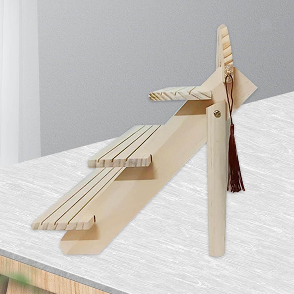 Freestanding Decorative Wood Display Rack Wooden Ladder Shelf for Indoor