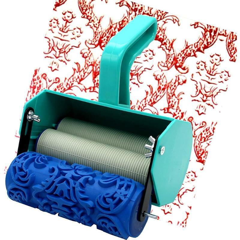 Housing Paint Rollers Texture Rubber Roller with Plastic Handle Wall Painting