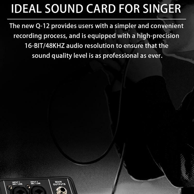 Live Sound Card Sound Mixer Noise Reduction Sound Card with Monitor Function