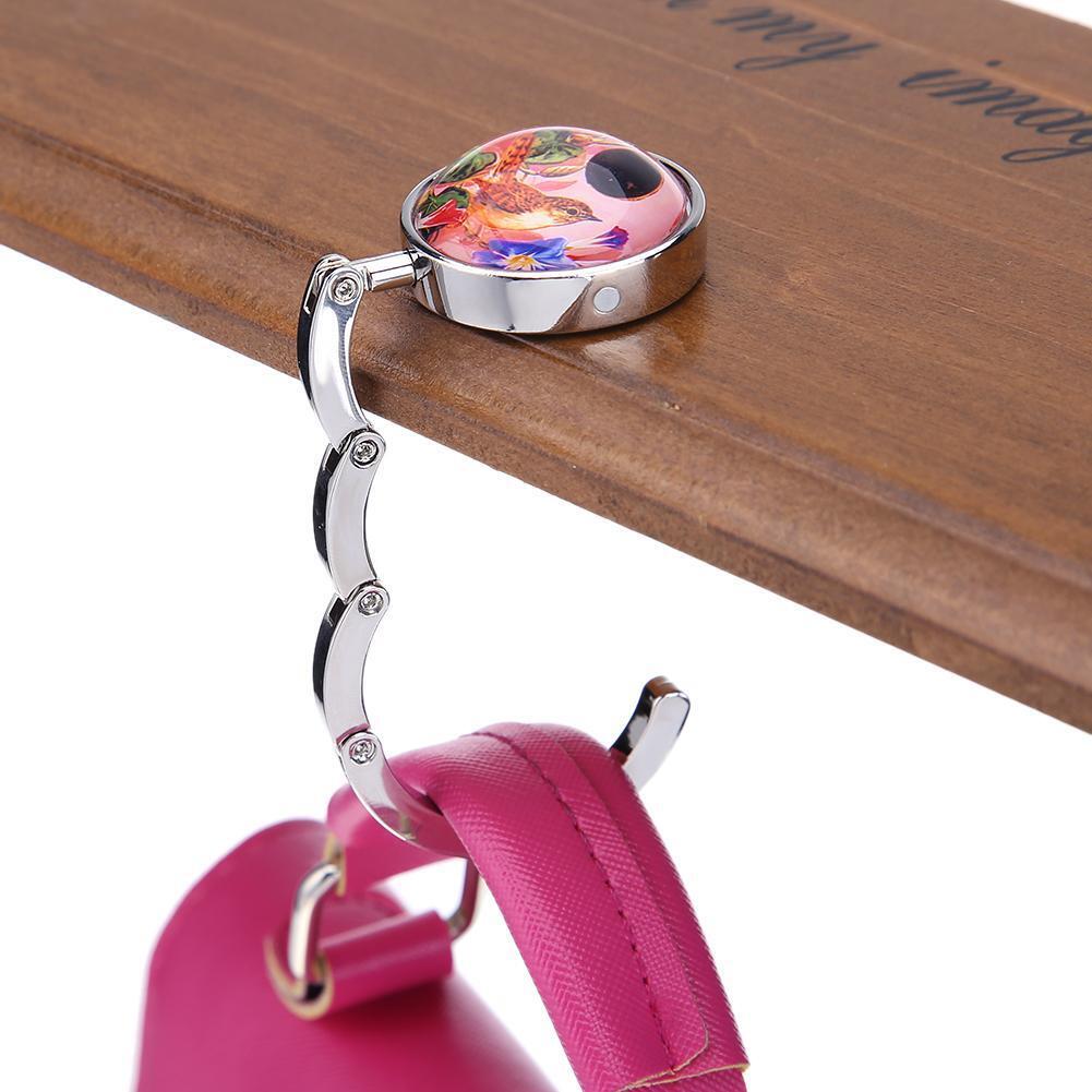 Portable Handbag Hook Foldable Desk Bag Purse Metal Holder Hanger Gifts(C)