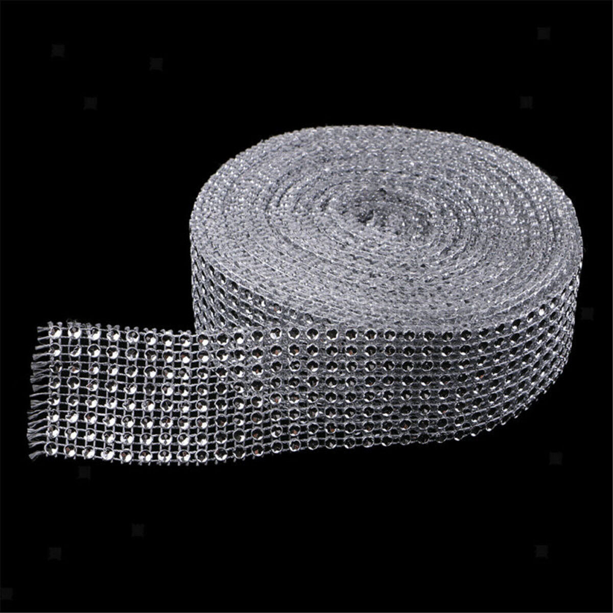 10 Yds Clear Crystal Rhinestone Chain Trim Ribbon Wedding Dress Sewing Craft DIY