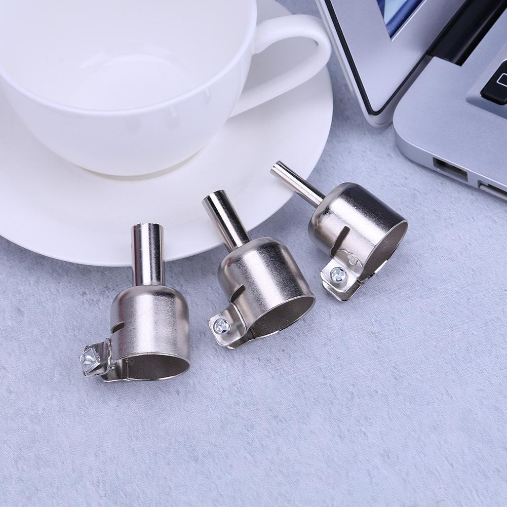 3pcs Stainless Steel Hot Air Nozzles for 858D 878D 898D Soldering Station