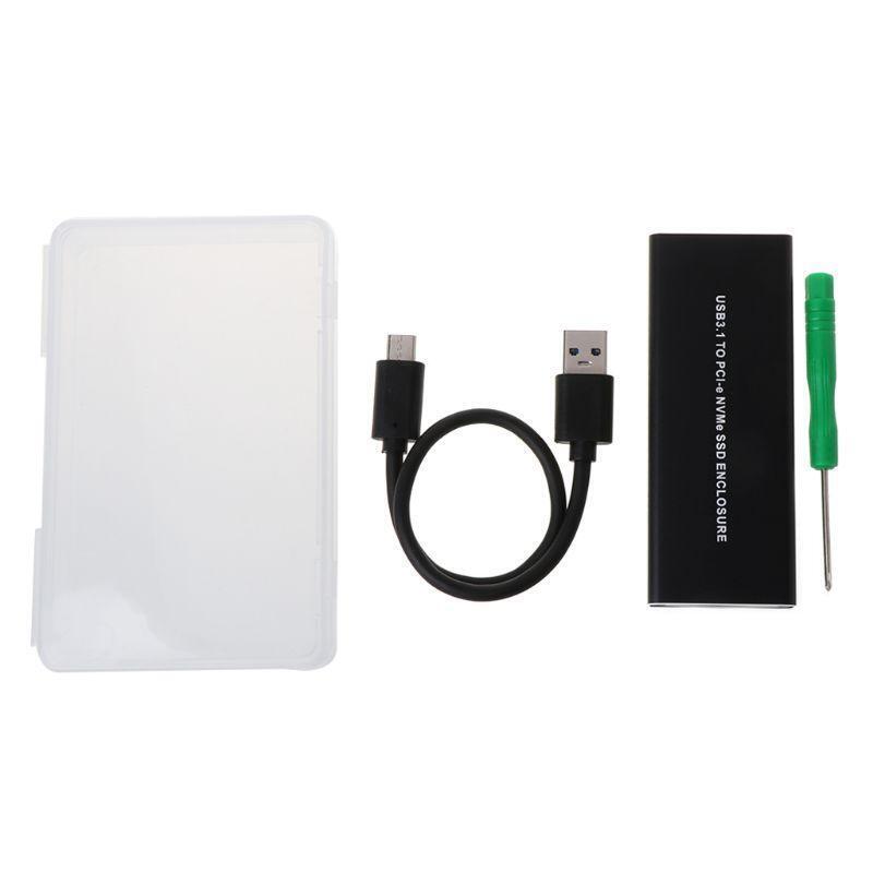 USB 3.1 Type-C to M Key M.2 SSD Enclosure Case with Cable for Intel 600P NGFF