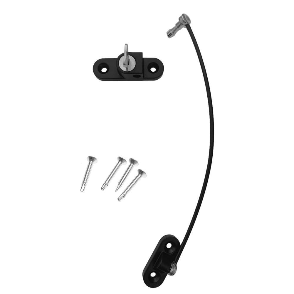 Aluminum Door Window Lock Children Security Car Cable Limit Lock (Black)