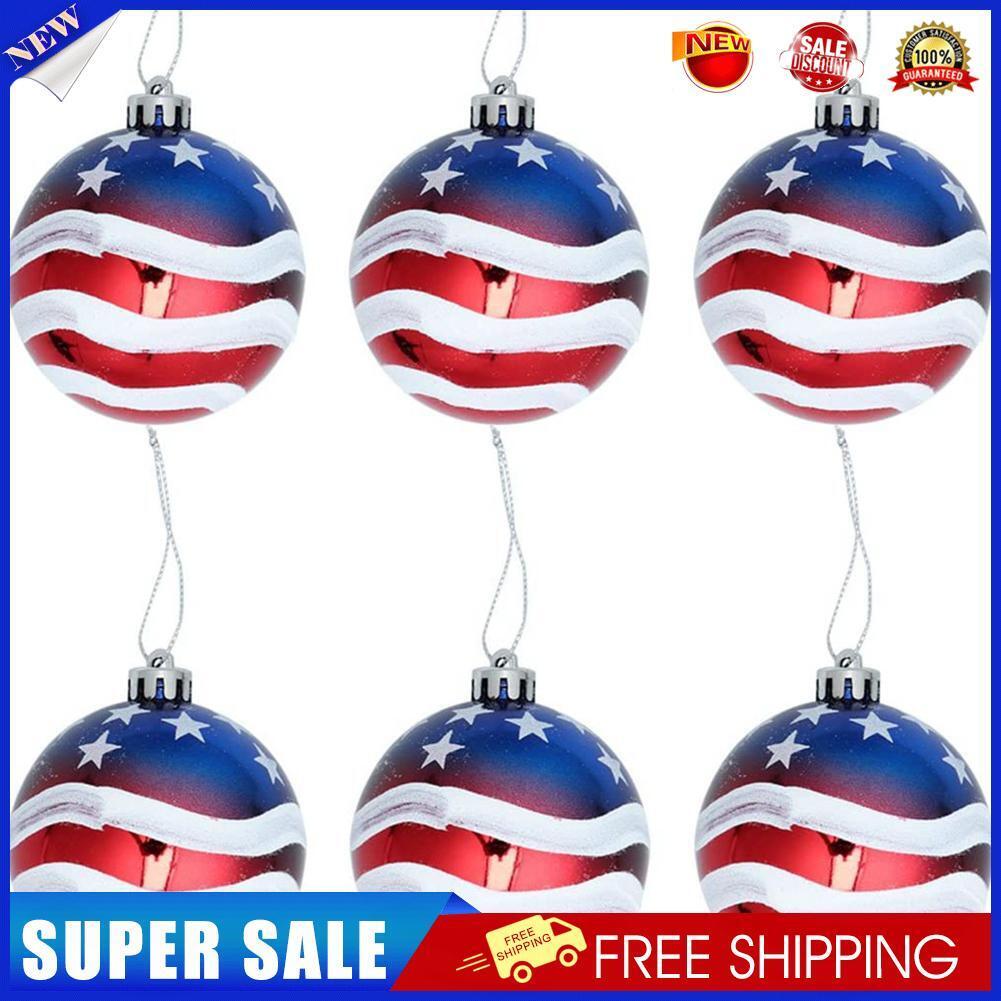 6pcs Independence Day Ball Hanging Ornament Christmas Party Home Decoration