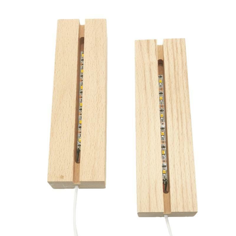 Lights Display Base Crystal Wooden Lighted Base Stand for Crystal Display Glass