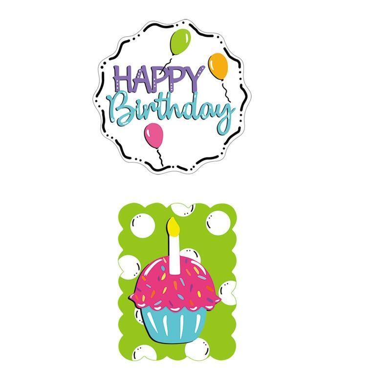Birthday Tiered Tray Decoration Set Cupcake Decor Creative Ornament