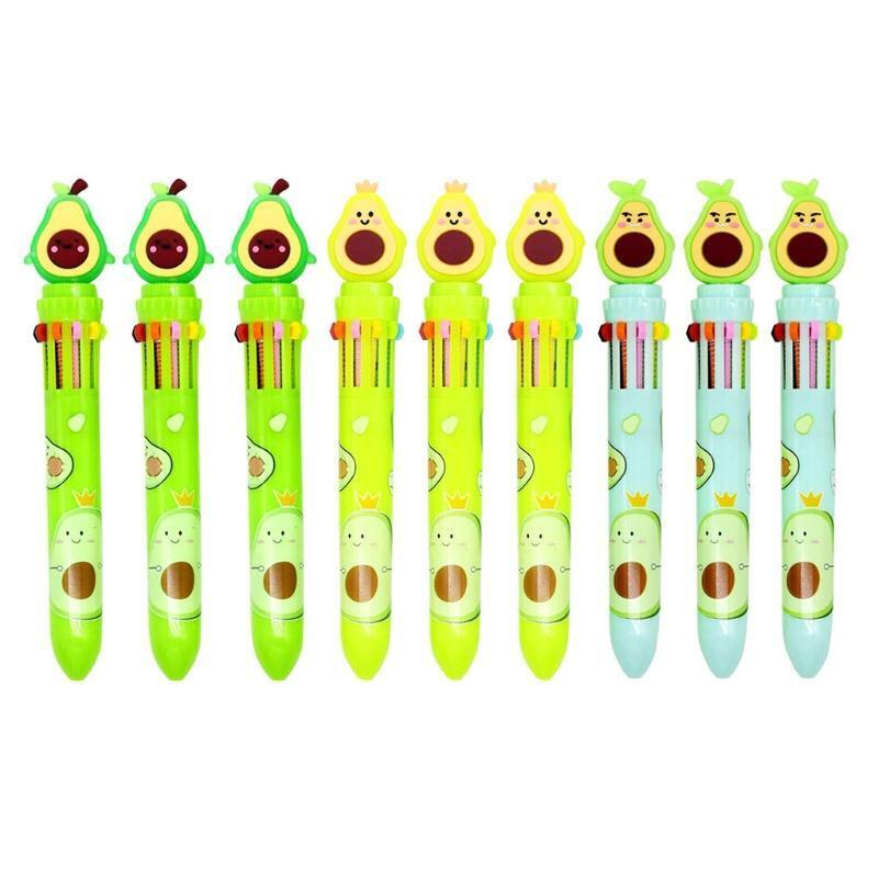 9Pcs 8 Color Ballpoint Pens Refillable 0.5mm for Children Writing DIY Graffiti