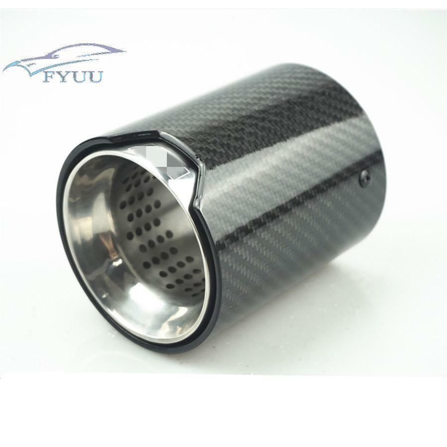 1 Pair Glossy 100% Real Carbon Fiber Exhaust Tip Exhaust Pipe For BMW M5 F90