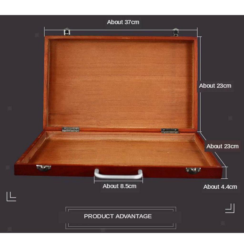Wooden Box Drawing Painting Caja Desktop Storage Case
