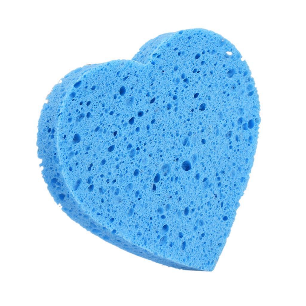 5x Heart Shape Face Cleansing Puff Cosmetic Removal Natural Cellulose Sponge