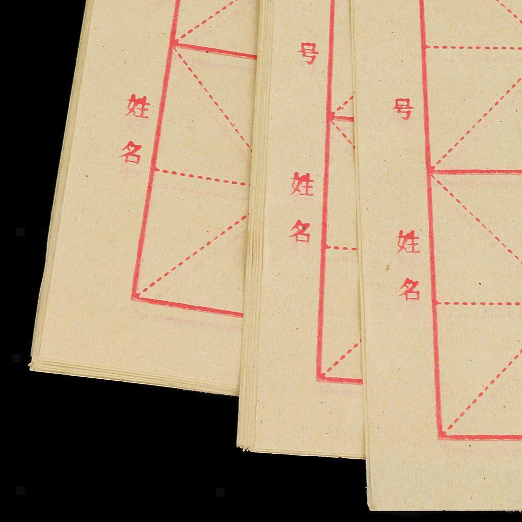 1 Pack Chinese Half-ripe Rice Paper Grid Xuan Paper Brush Writing Practice M