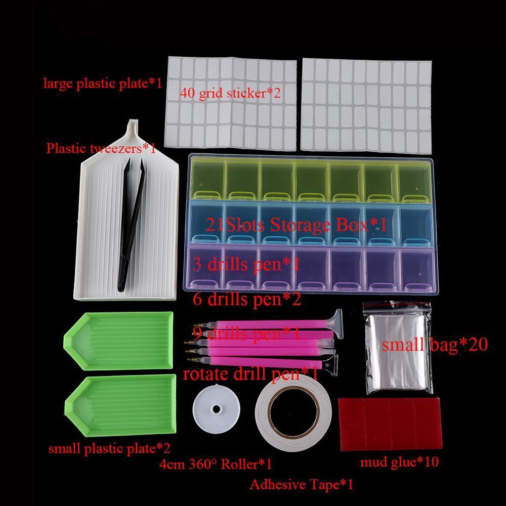 Rhinestone Boxes 5D Diamond Painting Kits Embroidery Accessories Cross Stitch