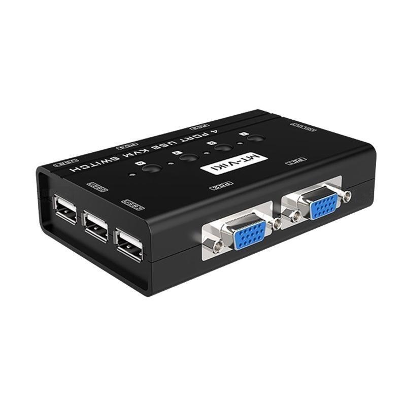 High Definition 4-Port VGA KVM Smart Switcher 4 in 1 Out USB Hub Switch Box