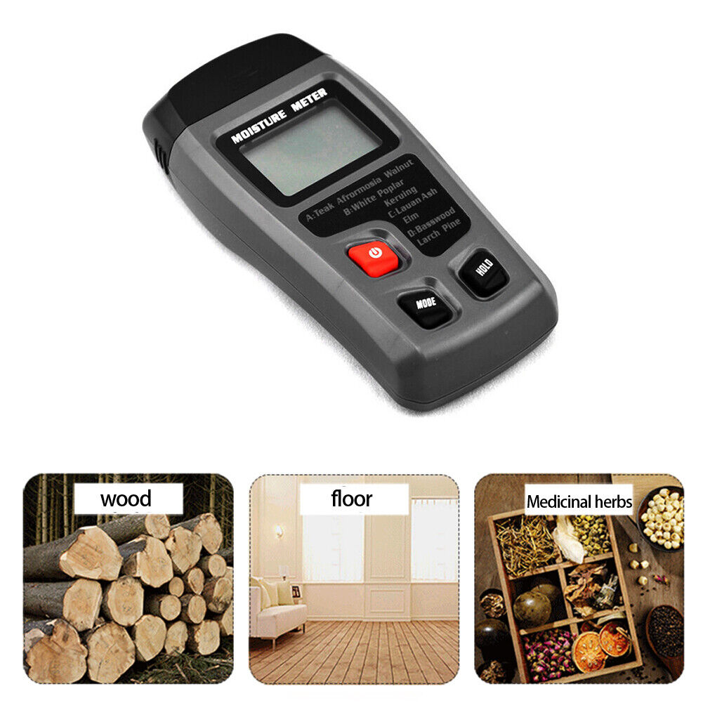 EMT01 Wood Moisture Meter Digital LCD 0-99.9% Two Pins Timber Hygrometer