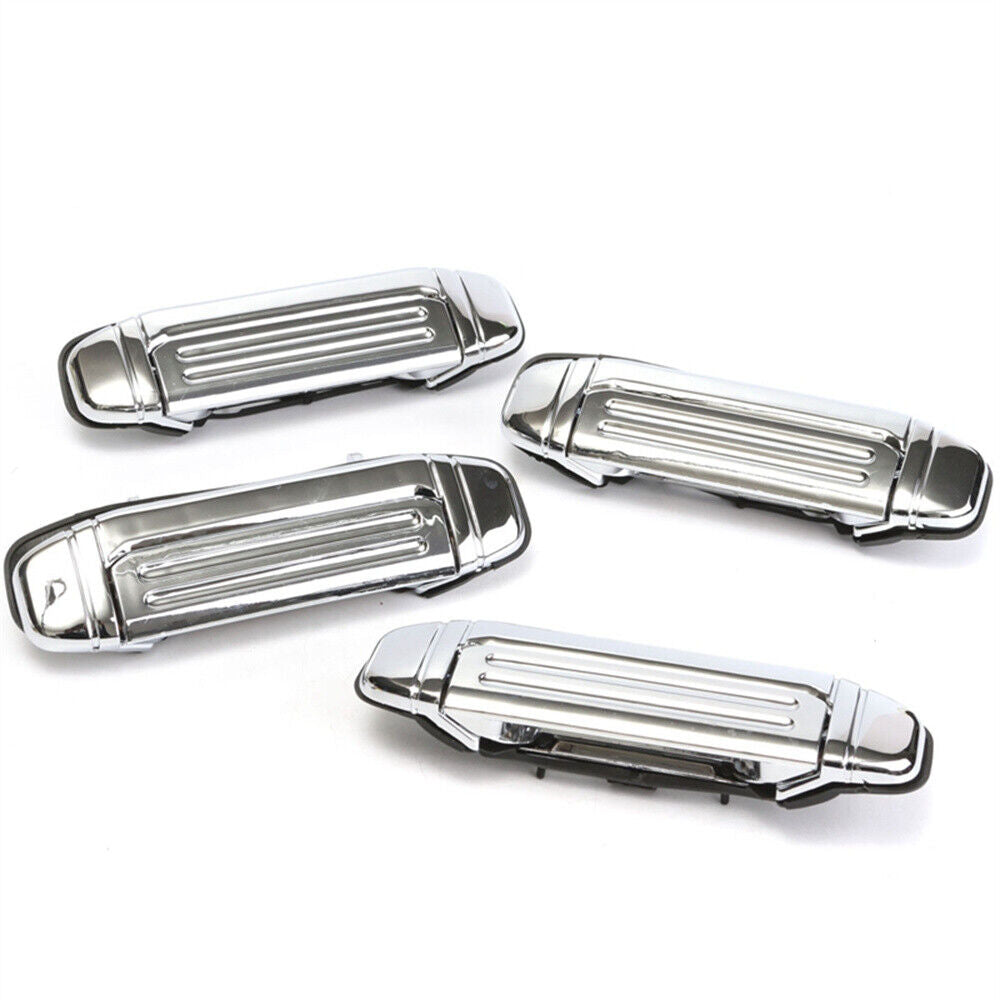Chrome Outer Door Handle w/ Clip Set For Mitsubishi Pajero NH NK NJ NL 1991~2000