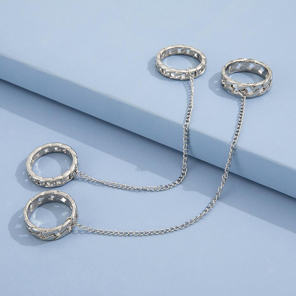 2 Pieces Ring Set Punk Ring  for  Men Ring Jewelry Girlfriend