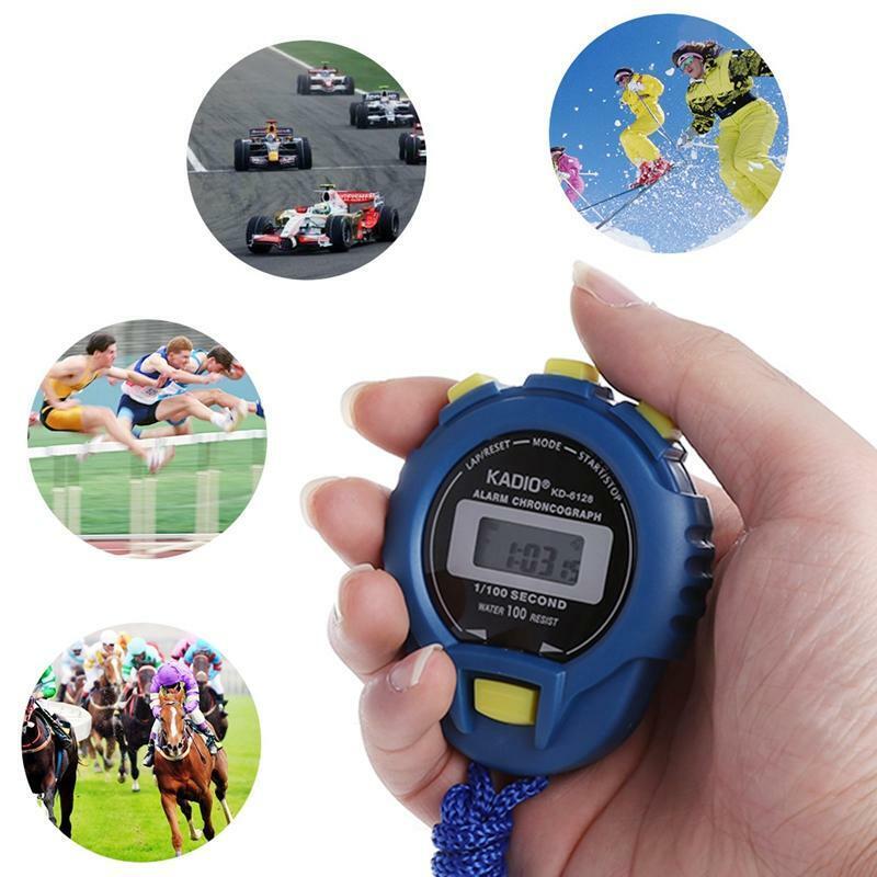 Handheld Digital LCD Sports Stopwatch Chronograph Counter Timer w/Strap