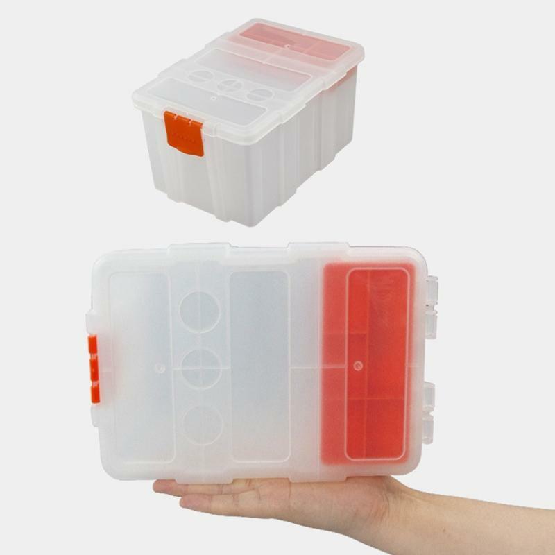 Storage Box With Locking Handle Removable Compartment for Travel Sewing Supplies