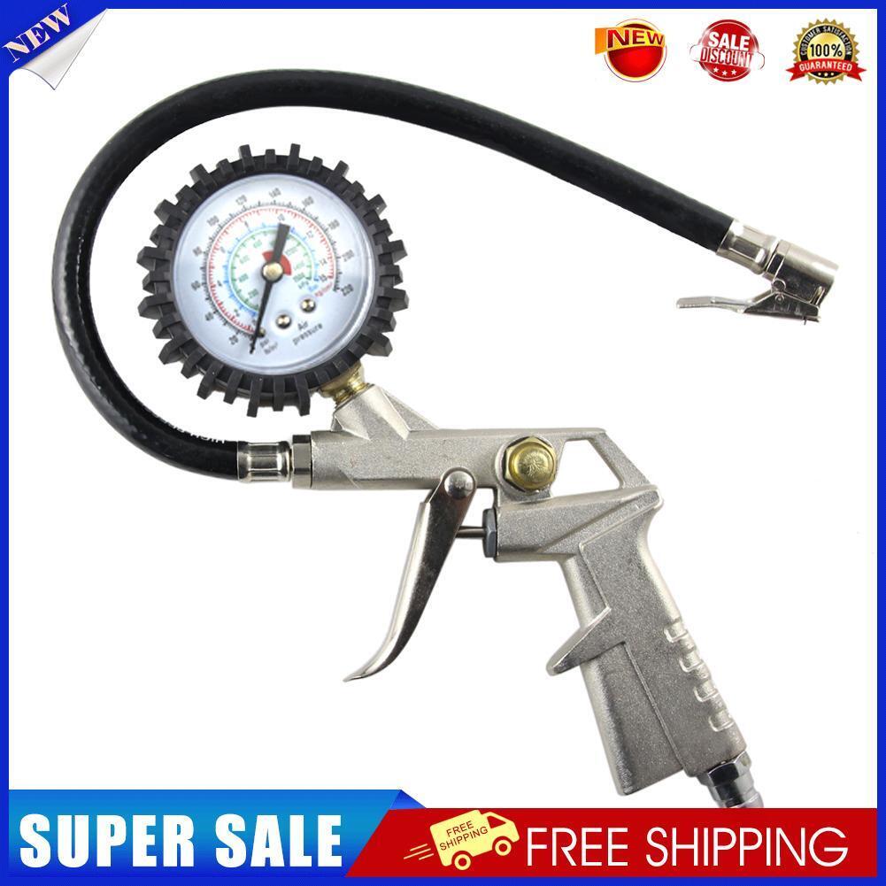AUTO TRUCK TYRE TIRE AIR INFLATOR DIAL PRESSURE METER GAUGE COMPRESSOR TOOL