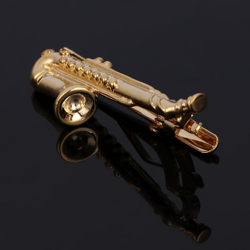 Saxophone Men Tie Clip Bar Necktie Pin Clasp Clamp Wedding Charm Creative Gifts
