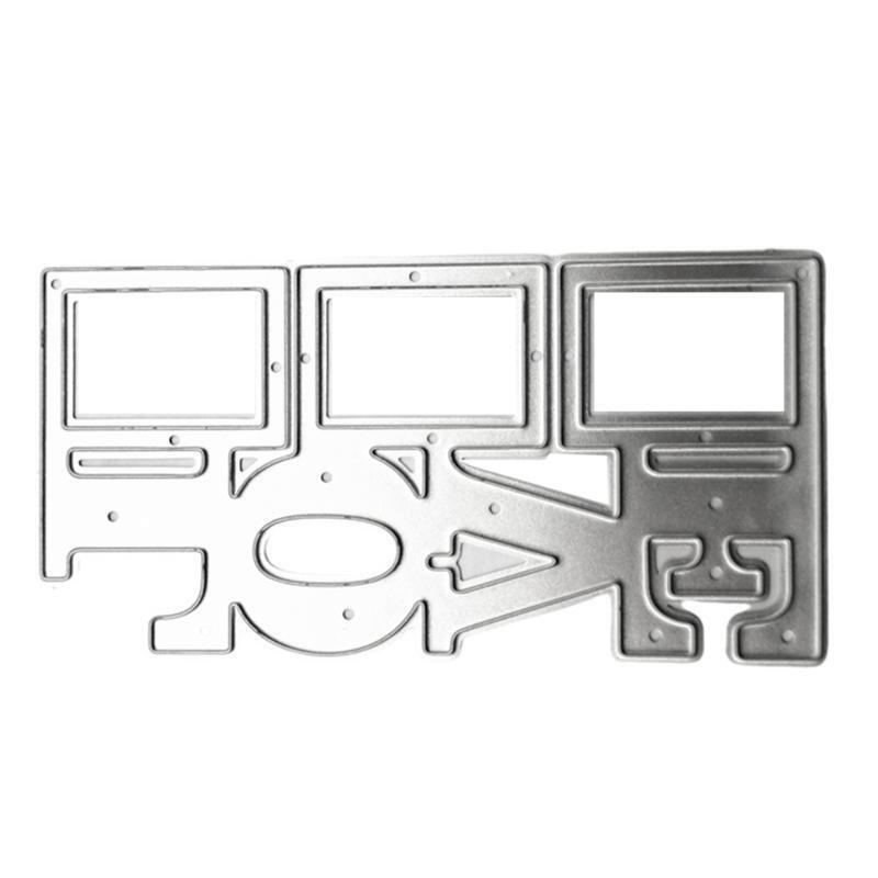 Words Love Square Metal Cutting Dies Stencil Scrapbooking DIY Album Paper Card