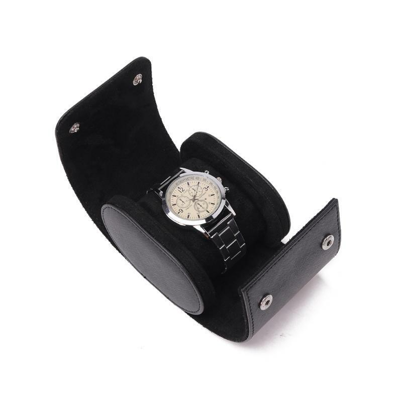 Real Leather Watch Roll Single Watch Travel Case for Men or Women